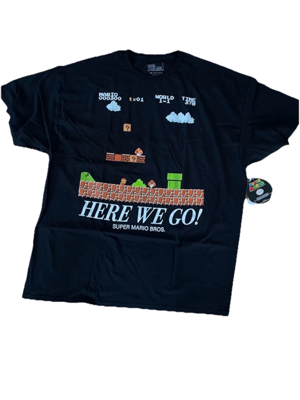 Black Super Mario Bros. 'Here We Go!' Graphic Tee